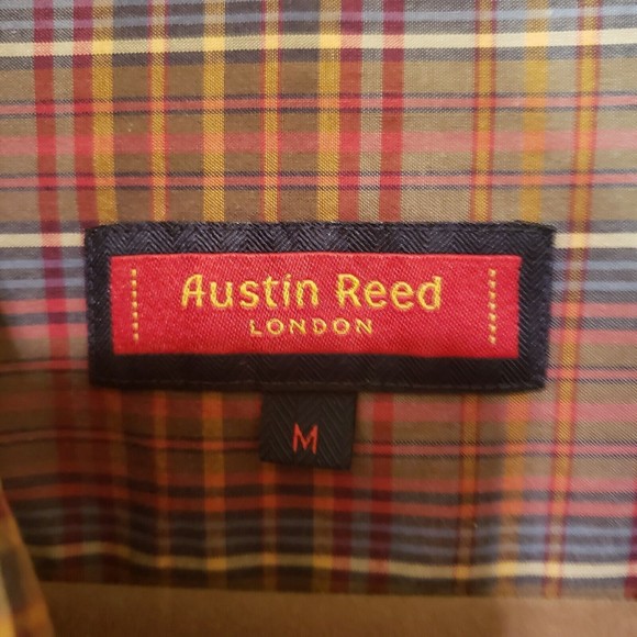 Austin Reed London Men’s Long-Sleeve Button Down Plaid Shirt Sz Medium - Picture 3 of 8
